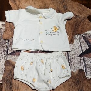 Disney White Diaper Cover Set with Bear Design